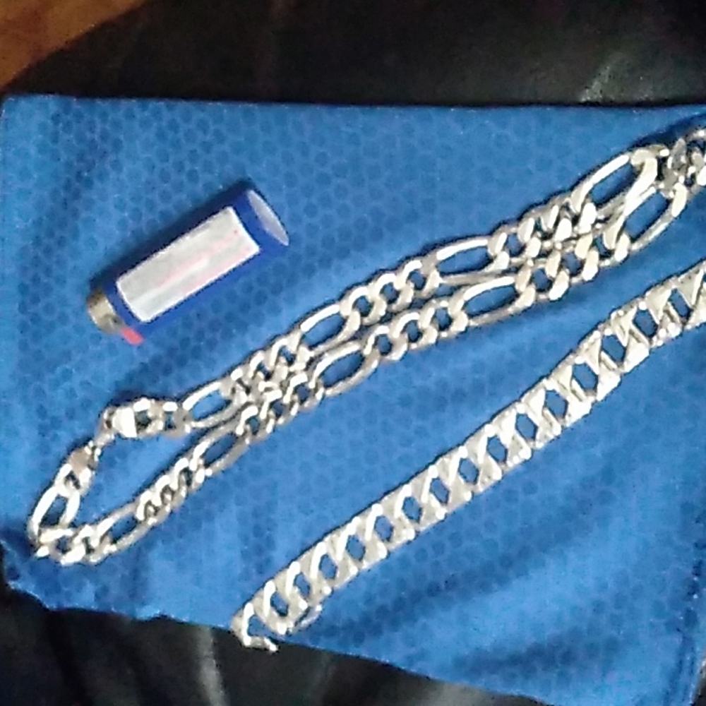 925 Huge Silver Figero Chain 100 grams for chain and 925 Huge Silver Bracelet..